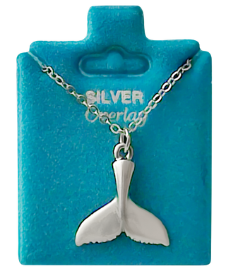 Made In USA Medium Whale Tail Necklace Gold or Silver