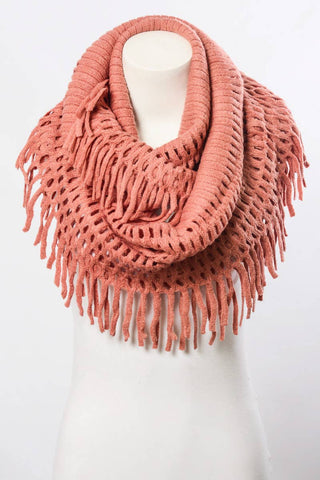 Tassel Fringe Knit Infinity Scarf - Bestselling Design Leto Accessories
