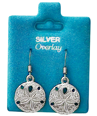 Made In USA Med. Sand Dollar Dangle Earrings Gold or Silver