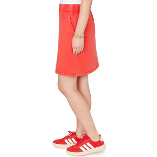 Women's Red French Terry Pull On Skort Cathys Place