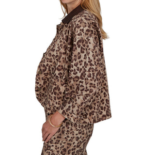 Women's Cheetah Print Denim Jacket Cathys Place