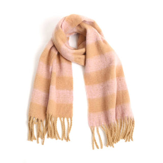 Multi-Color Plaid Oblong Scarf Shawl with Fringe Fashion City