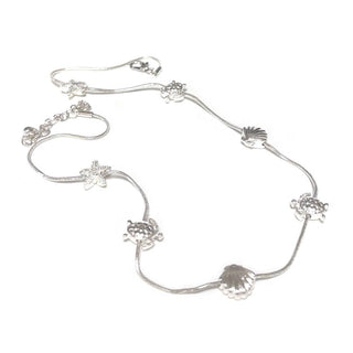 Turtle Shell Starfish Sea Theme Charm Statement Necklace