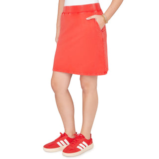 Women's Red French Terry Pull On Skort Cathys Place