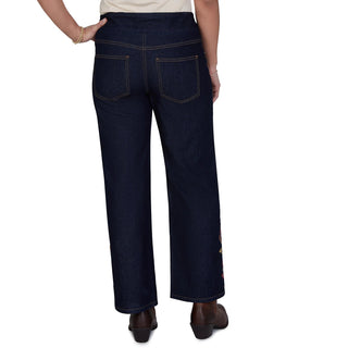Women's Embroidered Pull On Ankle Jeans Cathys Place