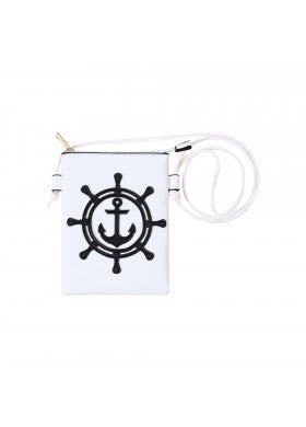 SHIP ANCHO0R AND WHEEL CROSS BODY BAG