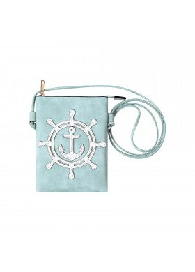 SHIP ANCHO0R AND WHEEL CROSS BODY BAG