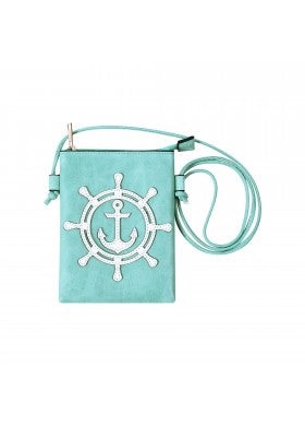 SHIP ANCHO0R AND WHEEL CROSS BODY BAG