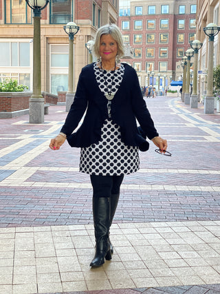 CITY CHIC BLACK AND WHITE SHIFT DRESS