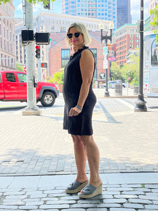 LULU-B BLACK LINEN DRESS