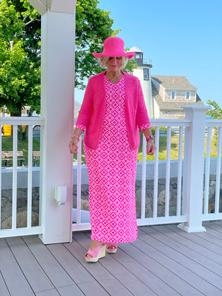 LULU-B PINK DIAMONDS ELBOW MAXI
