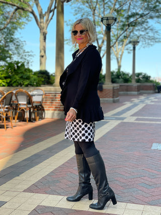 CITY CHIC BLACK AND WHITE SHIFT DRESS