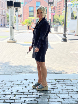 LULU-B BLACK LINEN DRESS