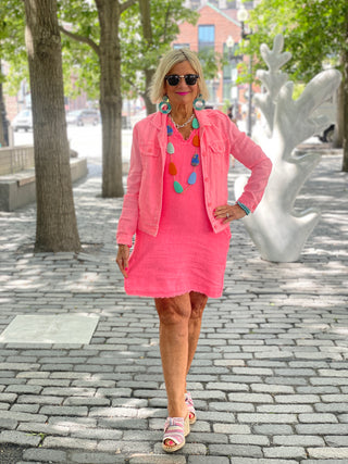 LULU-B CORAL LINEN JACKET