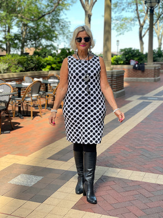 CITY CHIC BLACK AND WHITE SHIFT DRESS