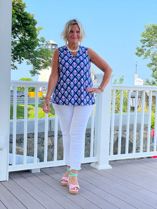 TAILORED PINEAPPLE VACA SLEEVELESS TOP