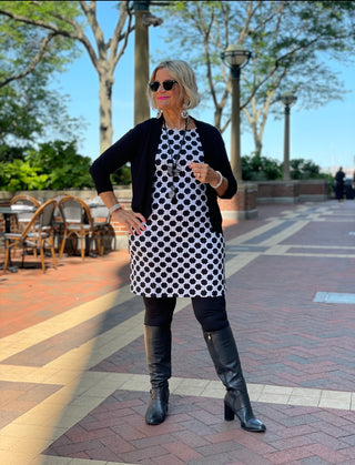 CITY CHIC BLACK AND WHITE SHIFT DRESS