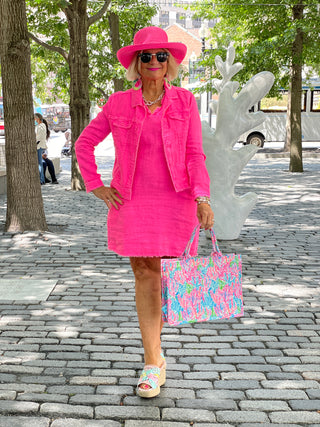 LULU-B HOT PINK LINEN DRESS