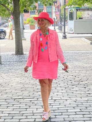 LULU-B CORAL LINEN JACKET