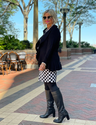 CITY CHIC BLACK AND WHITE SHIFT DRESS