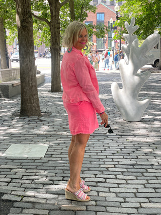 LULU-B CORAL LINEN JACKET