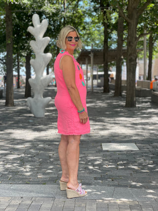 LULU-B CORAL LINEN DRESS