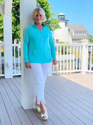 LULU-B KANGAROO SEAFOAM HALF ZIPPER