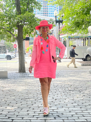 LULU-B CORAL LINEN JACKET