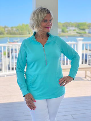 LULU-B KANGAROO SEAFOAM HALF ZIPPER