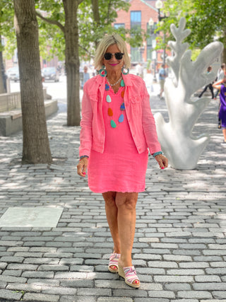 LULU-B CORAL LINEN JACKET