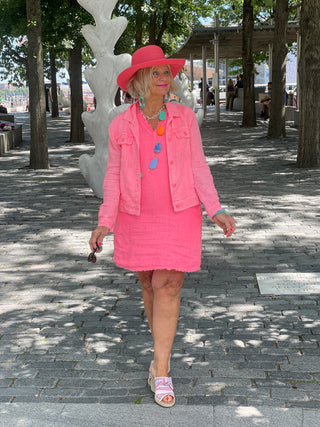 LULU-B CORAL LINEN DRESS