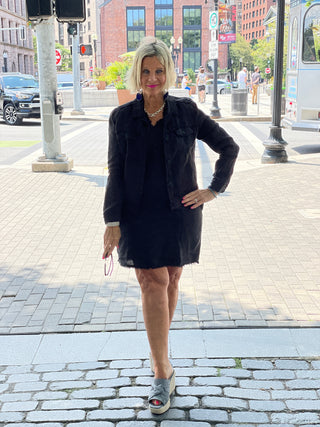 LULU-B BLACK LINEN DRESS