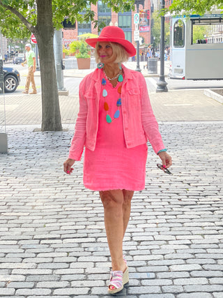 LULU-B CORAL LINEN JACKET