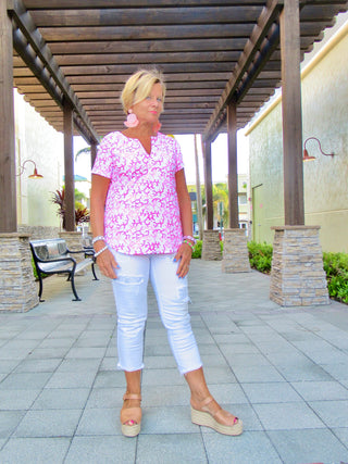 PINK REEF SHORT SLEEVE - Cathys Place