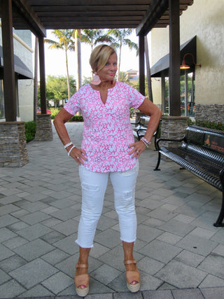 PINK REEF SHORT SLEEVE - Cathys Place