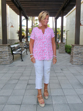 PINK REEF SHORT SLEEVE - Cathys Place