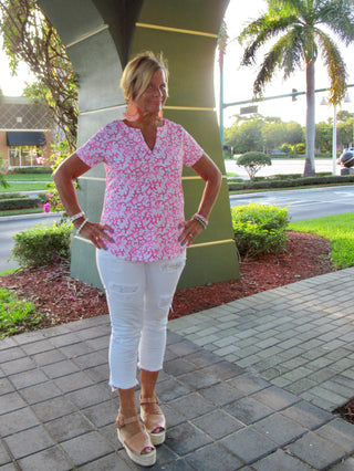 PINK REEF SHORT SLEEVE - Cathys Place