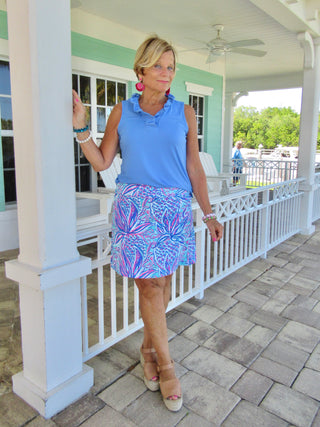 PERIWINKLE RUFFLE TOP - Cathys Place