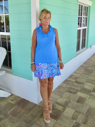 PERIWINKLE RUFFLE TOP - Cathys Place