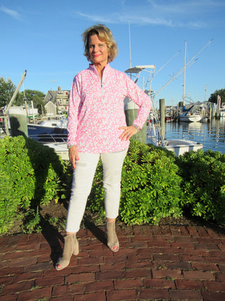 PINK REEF ZIPPER TOP - Cathys Place