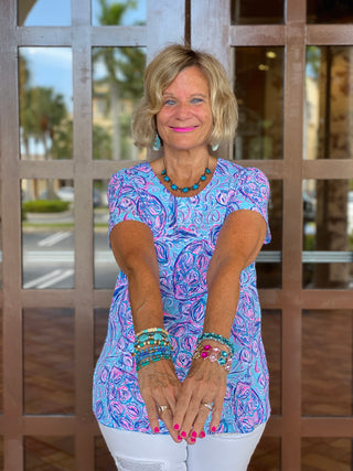 ISLE BLUE  PINEAPPLE SHORT SLEEVE - Cathys Place