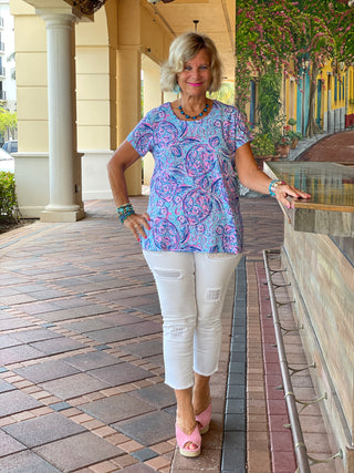 ISLE BLUE  PINEAPPLE SHORT SLEEVE - Cathys Place