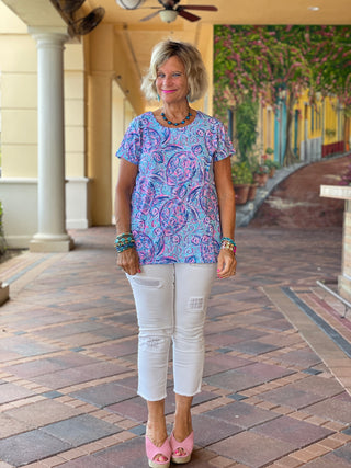ISLE BLUE  PINEAPPLE SHORT SLEEVE - Cathys Place