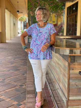 ISLE BLUE  PINEAPPLE SHORT SLEEVE - Cathys Place