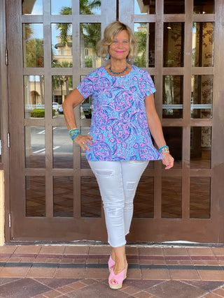 ISLE BLUE  PINEAPPLE SHORT SLEEVE - Cathys Place