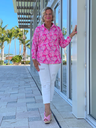 PINK LANE ZIPPER TOP - Cathys Place