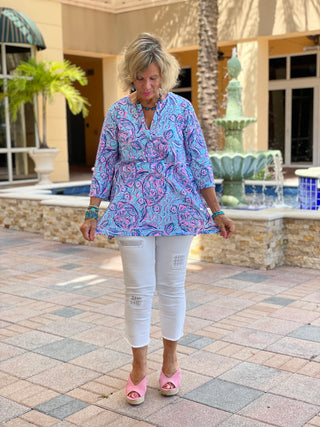 BLUE ISLE PINEAPPLELE TUNIC - Cathys Place
