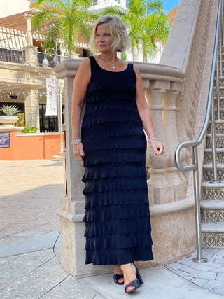 MIAMI NIGHTS  BLACK BLACK CHA CHA DRESS - Cathys Place