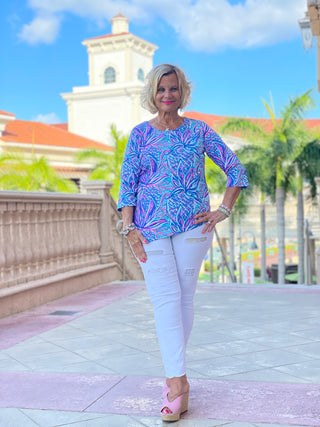 EMMA BLUE ASYMMETRIC TOP - Cathys Place