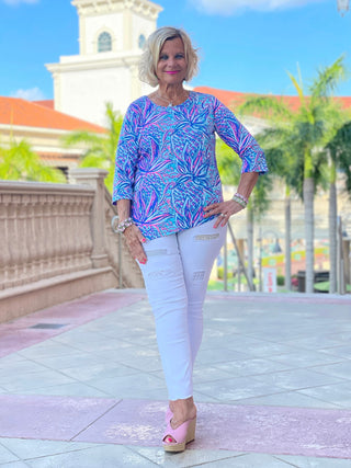 EMMA BLUE ASYMMETRIC TOP - Cathys Place